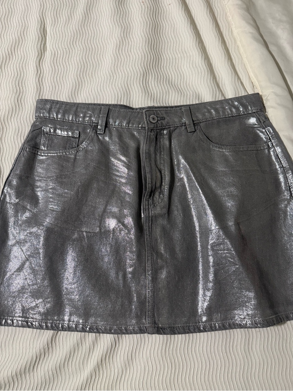 Arizona Jean Company Shiny Black Faux Leather Mini Skirt